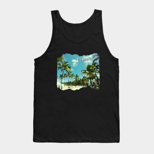 Beautiful photography of Key West Florida blue sky palm tree landscape USA nature lovers Tank Top by BoogieCreates